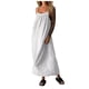 thumbnail image 1 of Vestido camisola holgado informal de color liso para mujer: sin mangas, con lazo en la espalda, corte A, tejido no elástico, adecuado para el día a día en las vacaciones de verano, lavable a máquina, 1 of 6