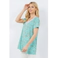 thumbnail image 2 of CELESTE Women's Floral Pattern Summer V-Neck Tunic Blouse Top Short Sleeve with Lace Details Small-3x Made in The USA Loose Fit Casual Everyday Wear, 2 of 4