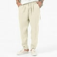 thumbnail image 2 of BKQCNKM Sweatpants for Men Mens Sweatpants Male All Matching Breathable Solid Color Drawstring Multi Pocket Trousers Sweatpants, Khaki XL, 2 of 7