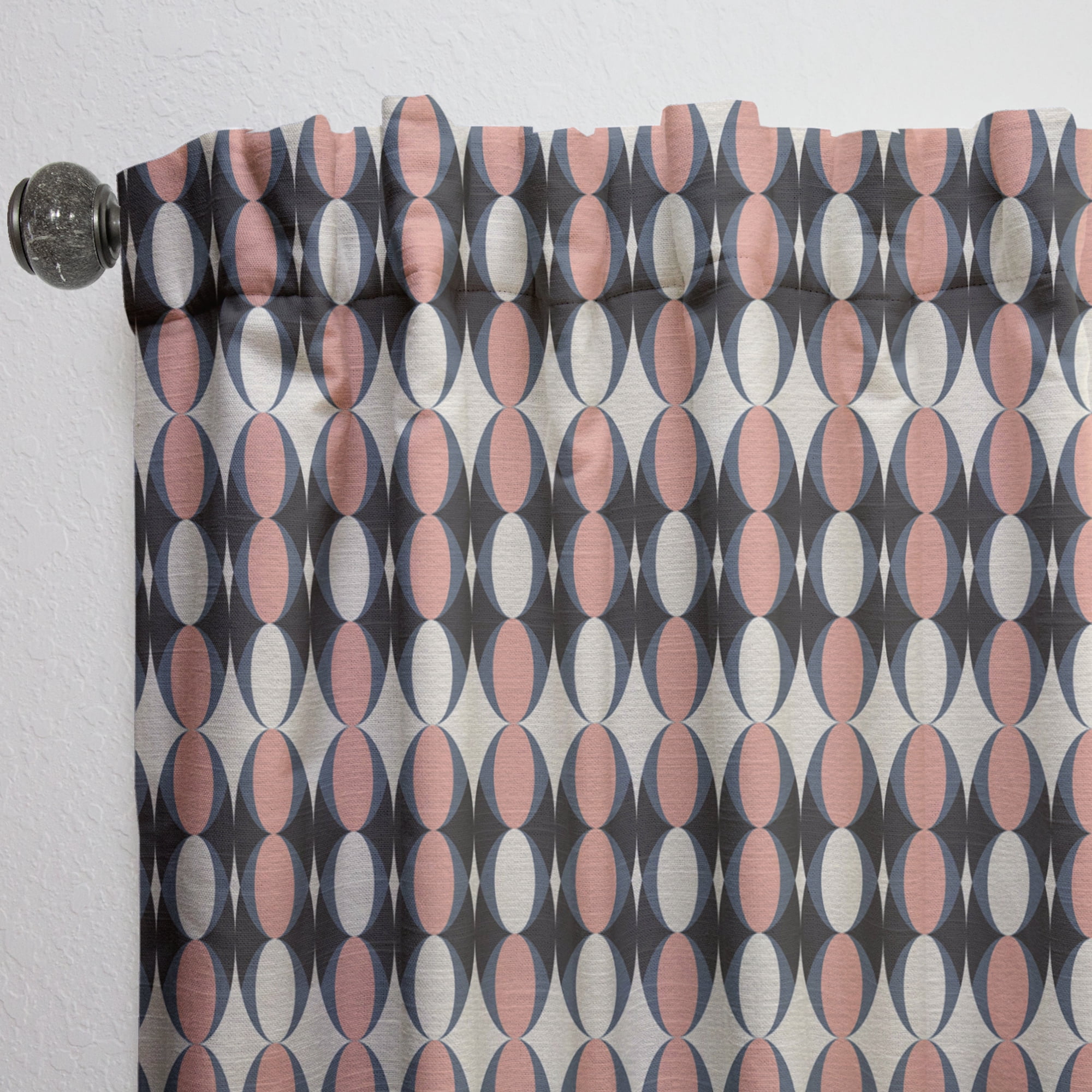Designart 'Circular Retro Pattern IX' Mid-Century Modern Curtain Panel