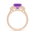 thumbnail image 2 of ANGARA Natural 4 Ct. Amethyst with Diamond Classic Ring in 14K Rose Gold for Women (Ring Size: 10.5), 2 of 8
