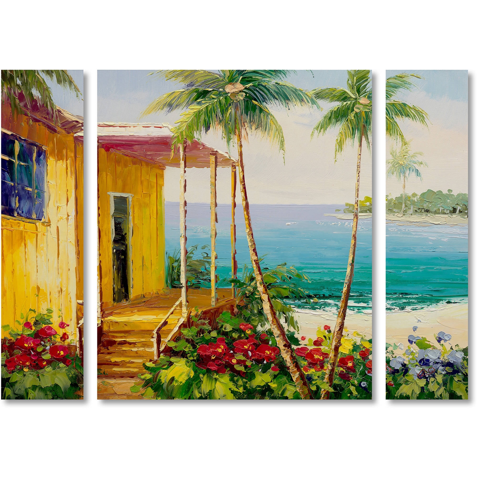 Trademark Fine Art Key West Villa Canvas Art By Rio Three Panel Set Walmart Com Walmart Com