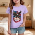thumbnail image 2 of Karoyedx Girls Summer Shirts 250 Years USA Shirt for Kids 1776 American Flag Graphic Shirt Boys Girls Patriotic Short Sleeve 4th of July Tee Top Purple Size,11-12 Years, 2 of 5