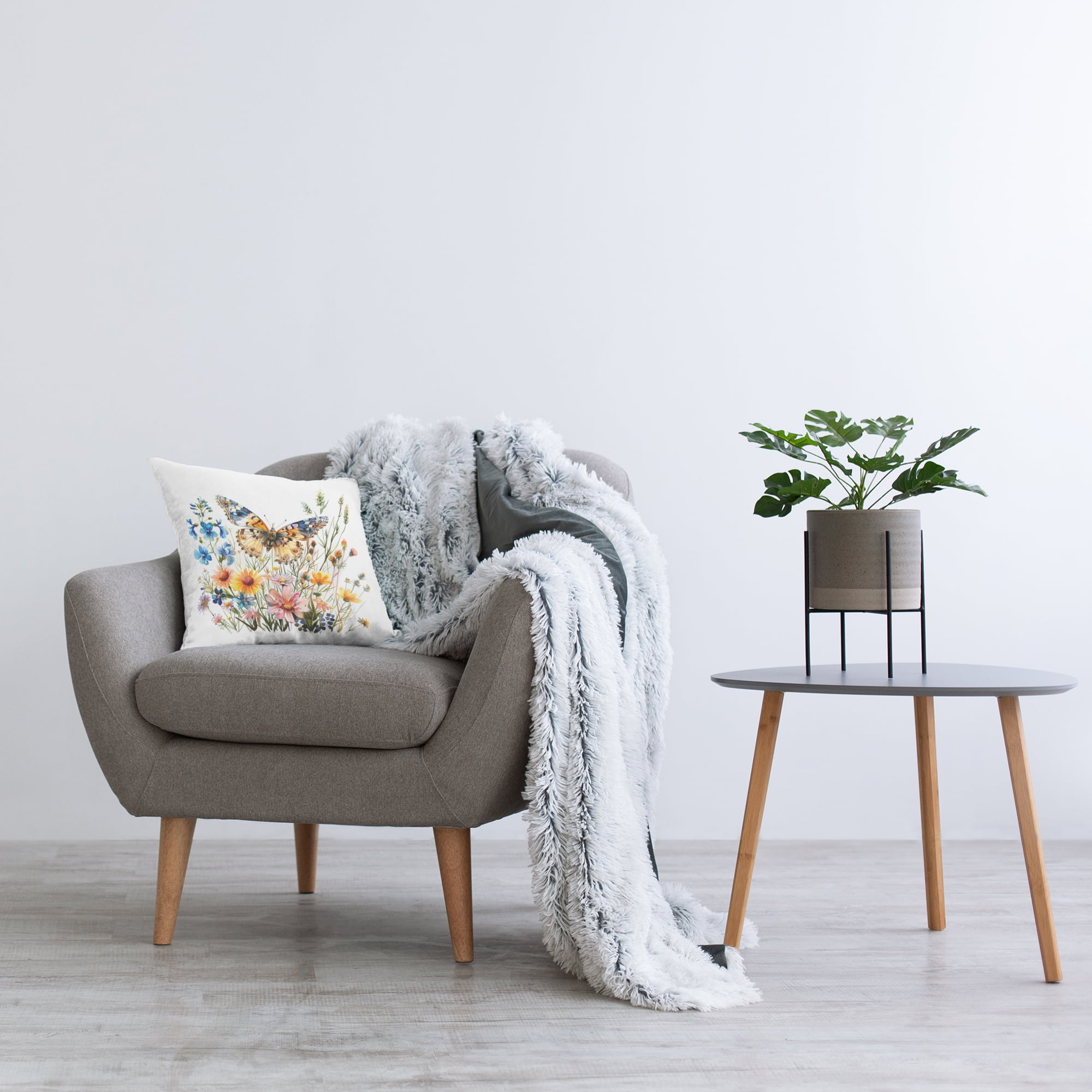 Stupell Industries Spring Butterfly Garden Decorative Printed Throw Pillow Design by LSR Design Studio.