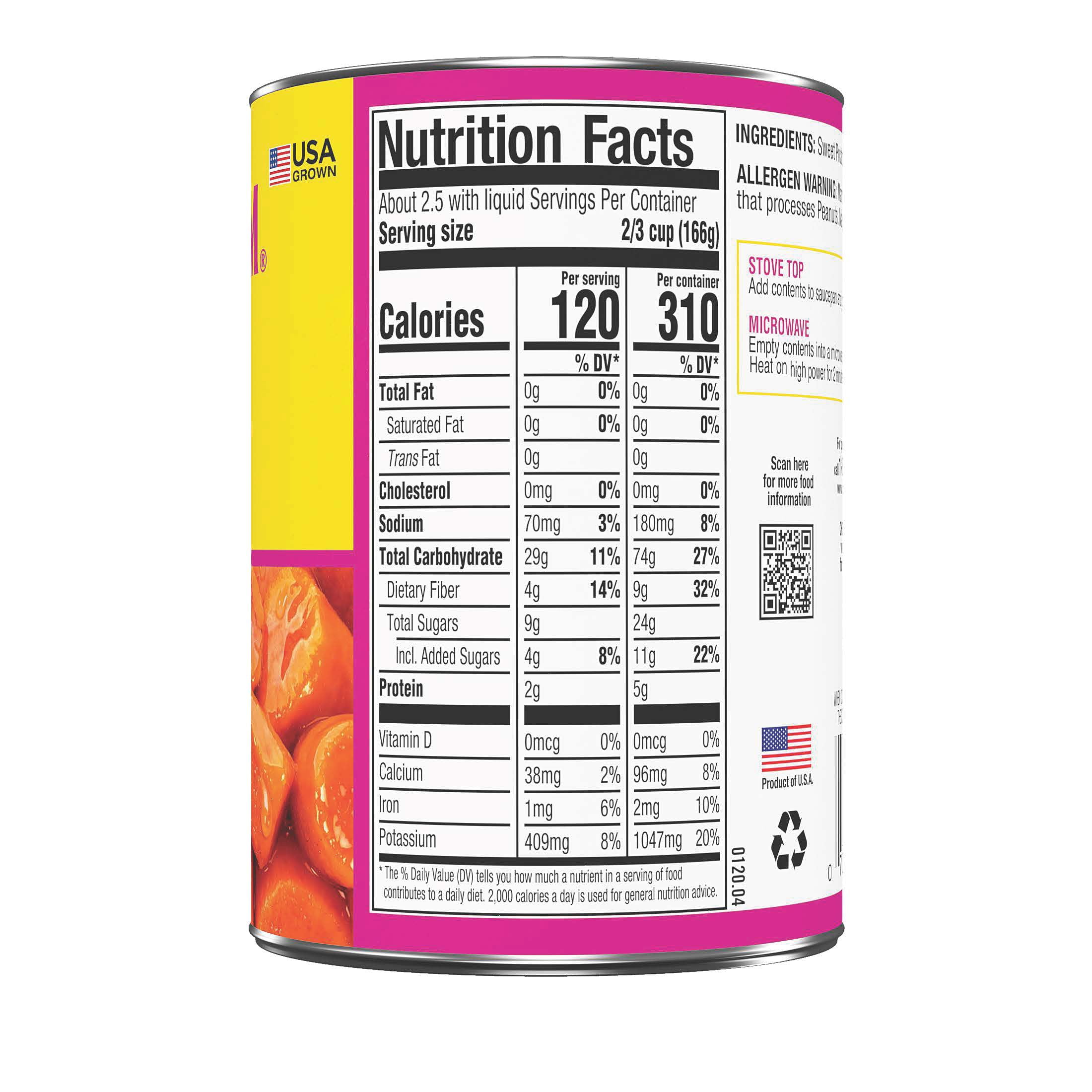 Trappey's Sugary Sam Golden Cut Yams In Syrup Sweet Potatoes 15 oz. Can (6 Pack)