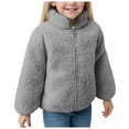 thumbnail image 1 of dmqupv Veste Fille Veste Fille à Manches Longues Sans Capuche Veste Confortable Doublée en Molleton Chaude à la Mode Veste Zippée Gris, Taille pour 4-5 Ans, 1 of 6