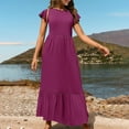 thumbnail image 4 of Baywell Women's Spring Summer Dresses 2024 Sleeveless Tiered Smocked Maxi Dresses Summer CasualTrendy Dress with Pockets Purple XL, 4 of 6