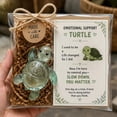 thumbnail image 4 of Original Recycled Glass Support Turtle, Emotional Support & Mindfulness Gift, Handmade Sea Turtle Resin Decor for Friends, Coworkers, Women,(1PCS), 4 of 6