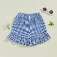 thumbnail image 4 of Suealasg Toddler Baby Girl Summer Shorts Elastic Waist Plaid Shorts Infant Casual Shorts, 4 of 7