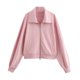 thumbnail image 3 of HH TRAF Primavera Mujer Elegante Sólido Cuello Vuelto Cremallera Sudadera Chaqueta Corta Manga Larga Bolsillos Chaqueta Callejera Mujer, 3 of 5