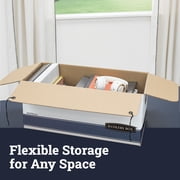 Bankers Box 12 Pack Stor/File Medium-Duty Storage Boxes, String and Button And Built-In Handles, FastFold, Letter Size, 24 x 12 x 10