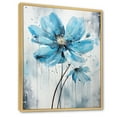 thumbnail image 2 of Designart "Poppy Flower Blue Minimalism painting II" Floral & Botanical Floater Framed Wall Art Print, 2 of 7