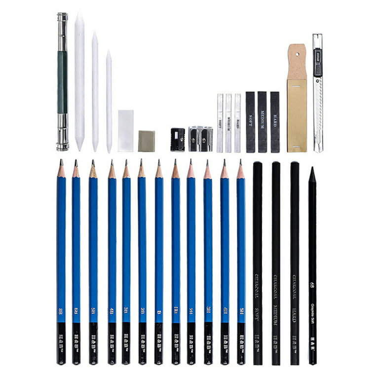 35pcs Sketch Drawing Pencil Set Carbon Charcoal Graphite Stick Rod