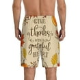 thumbnail image 3 of Kdxio Thanksgiving With A Grateful Heart Print Mens Sleep Shorts Bottoms Soft Comfy Pajama Wear Pants with Drawstring Pockets, 3 of 7