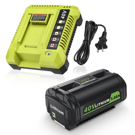 40V 7.0Ah Lithium-Ion Battery and Rapid Battery Charger OP401 for Ryobi 40 Vlot Power Tools OP4026 OP40602 OP4050A OP4040 OP4030