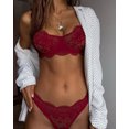 thumbnail image 1 of Lingerie Love See-through Temptation sexyy Set Pure Color Eyelashes Two-piece Set, 1 of 5