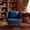 Blue, variant on Yellow Chenille Barrel Armchair with Curved Armrests, 30.43 in Seat for Small Spaces