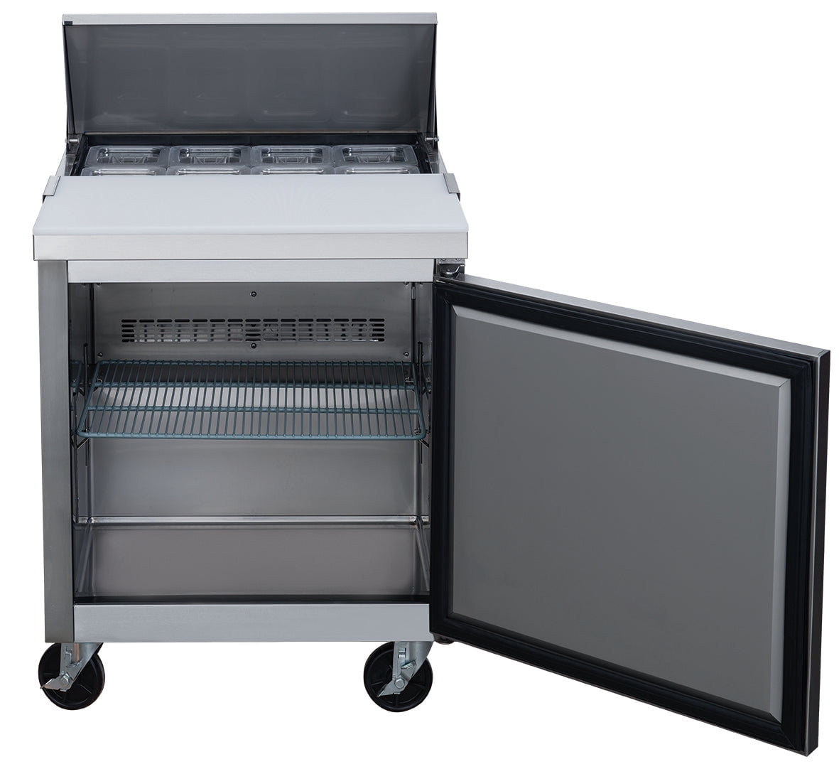 28 in. Commercial Refrigerated Sandwich/Pizza Prep Table Cooler 6.6 Cu. Ft. Refrigerator, NSF Certified