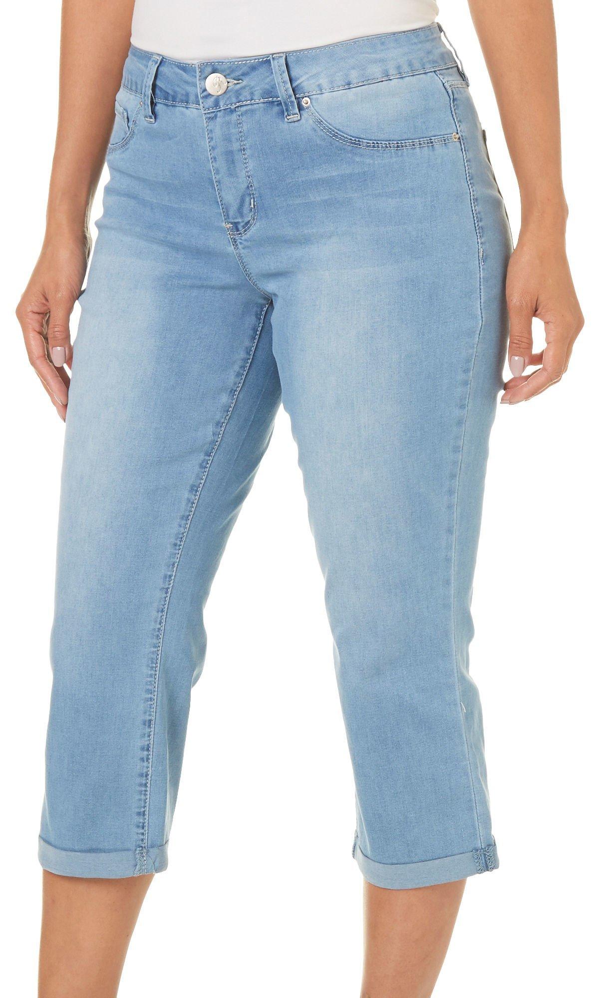 Royalty by YMI Womens Cuffed Jean Capris 10 Light blue - Walmart.com
