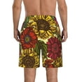 thumbnail image 3 of Disketp Men'S Swim Trunks Hawaiian Breathable Surf Beach Swimsuits Mesh Lining Beach Shorts With Pockets-Sunflower, 3 of 9