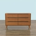 thumbnail image 4 of Furniture of America Belkor Mid-Century Modern Wood 6-Drawer Dresser in Oak, 4 of 5