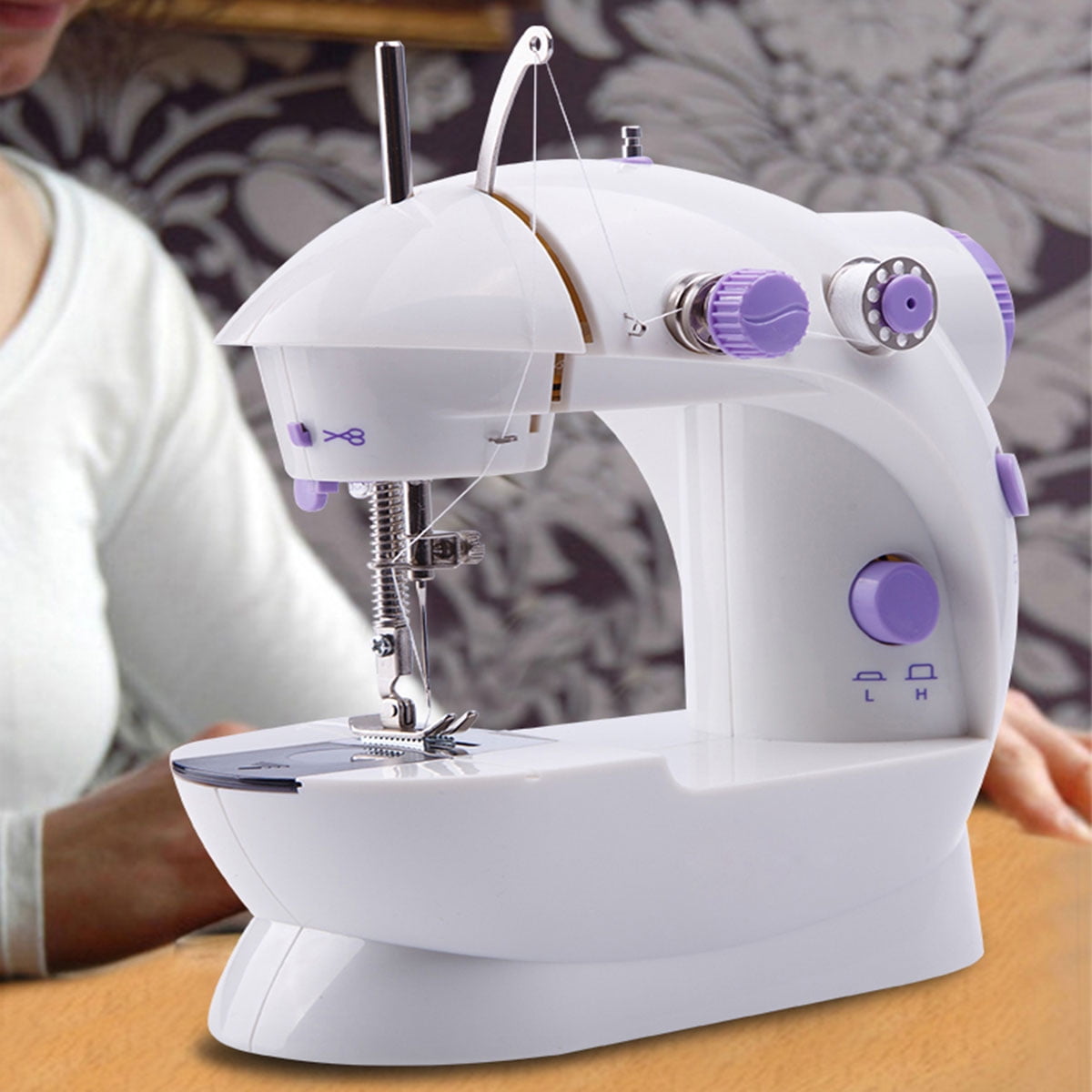 Portable Electric Mini Hand Held Adjustable 2Speed Sewing Machine