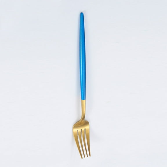 Zhuge 4Pcs Dinner Forks Stainless Steel Silverware Forks Modern Flatware Cutlery Forks-Gond Blue