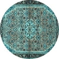 thumbnail image 1 of Ahgly Company Indoor Round Persian Light Blue Traditional Area Rugs, 3' Round, 1 of 4
