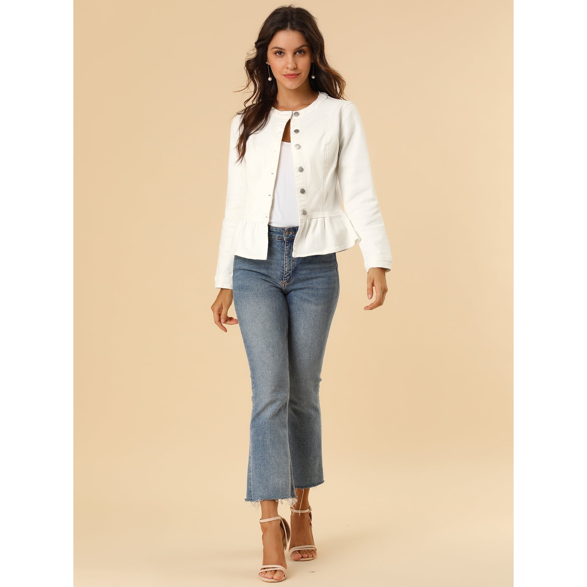 Veste en jean sans col sale