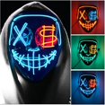 thumbnail image 4 of Mascarilla facial de purga con luz LED para Halloween, máscara de terror brillante, suministros de disfraces, gran oferta, 4 of 4