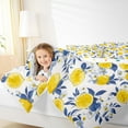 thumbnail image 4 of Manfei Lemon Print Bedding Comforter Set,Lemon Botanical Twin Comforter Sets,Yellow Blue White Bedding Set For Girls,Super Cozy Room Decor Reversible,2 Pieces, 4 of 8