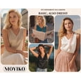 thumbnail image 6 of MOYIKO Tank Tops for Women Silk Satin V Neck Trendy Sleeveless Tops Dressy Casual Flowy Summer Shirts Loose Fit, 6 of 7