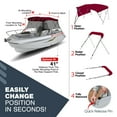 thumbnail image 5 of KNOX Universal 4 Bow Bimini Tops for Boats with Detachable Mesh Sidewalls, 600D Marine Canvas, Sun Shade Boat Canopy Kit, Bimini Top Hardware, Frame, Support Poles, Storage Boot, 91-96"W, Burgundy, 5 of 7