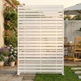 thumbnail image 3 of MAYEERTY 72" x 47" Outdoor Metal Privacy Screen, 6-Panel Decorative Screen for Patio, Balcony & Garden, White, 3 of 7