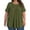 Army Green, variant on HOMBOM Spring Women Shirts Plus Size Black Short Sleeve Crew Neck Pleated Polka Dot Blouse 2XL