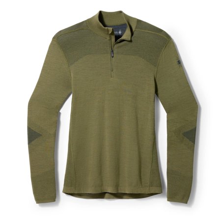 Smartwool Men's Intraknit Thermal Merino Wool Base Layer � Quarter Zip (Slim Fit), Winter Moss, Small