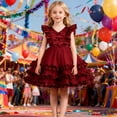 thumbnail image 2 of Elegant Girls Party Dress With Puffed Sleeves And Skirt For And Performance Wear Toddler To Kids Formal Attire, 2 of 5