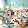 thumbnail image 3 of meiyoeat Cute Cat Pattern Full Size Comforter Sets,Colorful Pet Print Bedding Comforter Set,Light Gray Reversible,3pcs,1 Comforter and 2 Pillowcases, 3 of 7