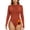 Brown, variant on Women's Fleece Lined Bodysuits Mock Turtle Neck Zip Front Long Sleeve Tops T Shirt