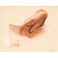 thumbnail image 2 of Jens Juel 14x12 Gold Ornate Wood Frame and Double Matted Museum Art Print Titled - Study of a Man's Right Hand, Holding a Piece of Paper; Study for the Anchor Family Image (1790 - 1793), 2 of 4