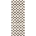 thumbnail image 6 of Hauteloom Atira Contemporary Checkered Fluffy Shag Area Rug - Modern Geometric Carpet Tiles for Living Room, Kids Room, Nursery - Plush Pile - Cream, Brown - 8'10" x 12', 6 of 13