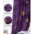 thumbnail image 3 of Purple Starry Sky Blackout Curtains for Bedroom Living Room Darkening Curtains 54 Inch Long Yellow Retro Star Short Curtain for Small Window Treatment Thermal Insulated Grommet Drapes 42"x54"x2, 3 of 9