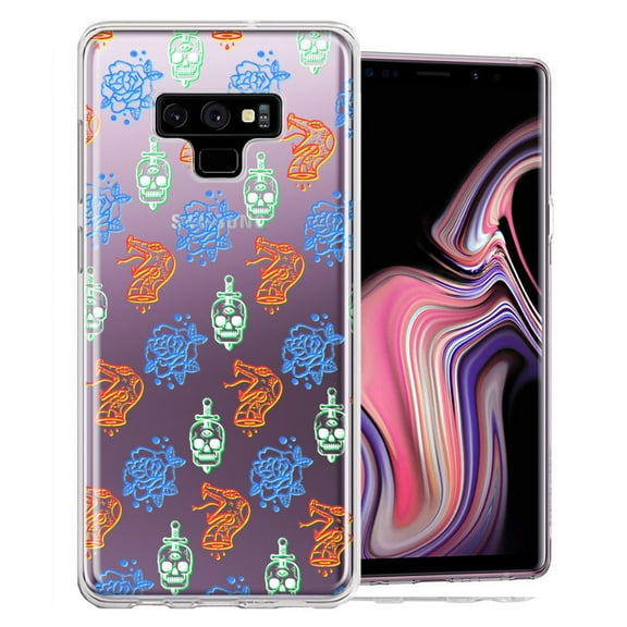 MUNDAZE For Samsung Galaxy Note 9 Snakes Skulls Roses Design Double Layer Phone Case Cover