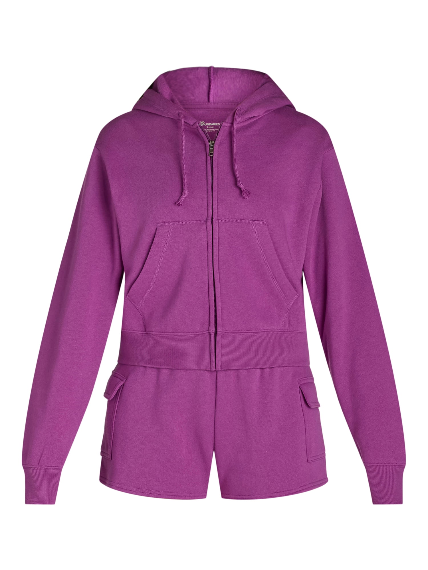 No Boundaries Cropped Zip Hoodie, Women’s