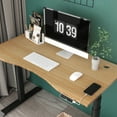 thumbnail image 2 of FLEXISPOT 48"x24" Dual Motors 3-Stage Height Adjustable Standing Desk Ergonomic Home Office Sit Stand Desk with USB Port, Bamboo Curved Desktop Black Oval Frame, 2 of 11