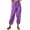 Purple, variant on Bibifish Womens Pants Drawstring Waist Side Pocket Lightweight Pants With Button Detail Hem Loose Fit Casual Outings Comfortable Pants