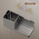 thumbnail image 4 of Cepillo de inodoro montado en la pared, sin taladro | Juego de limpieza de baño de plástico | Estantería integrada de rascador y almacenamiento | Base de drenaje | Negro, Blanco Gris | Organizador, 4 of 7