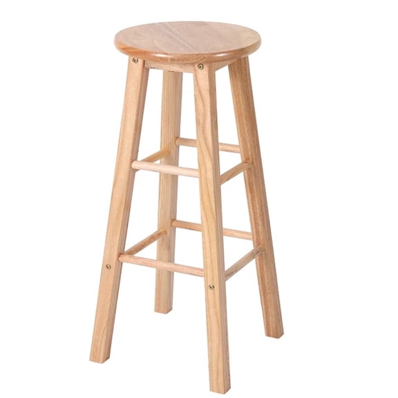Golyzmt 27.5" Wood Bar Stool, 330lbs Capacity Backless Round Counter Stool with Anti-Slip Feet for Kitchen Farmhouse Modern Home Decor