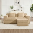 thumbnail image 3 of Newest Modular 2 Seat L Shape Sectional Boneless Sofa, Cloud Sectional Couch,Deep Seat, Modern Modular 2-Seat Sofa Couch,Throw Pillows,1 Movable Ottoman, Corduroy Fabric Camel, 3 of 11