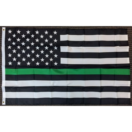 3x5 Thin Green Line American Flag Border Patrol Park Ranger Wardens Military USA, Home and Holiday Flags By Home and Holiday